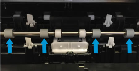 ролики подачи бумаги на примере принтера HP