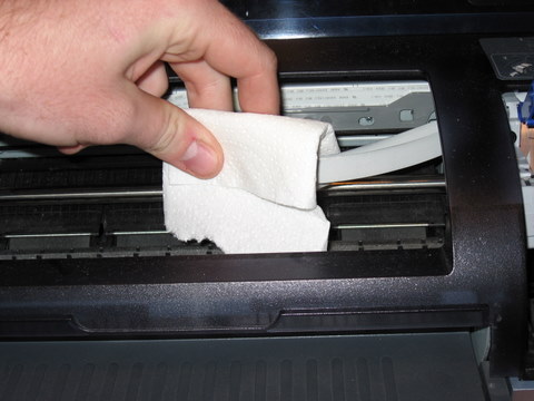 чистка ленты струйного принтера