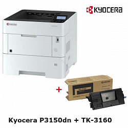 Комплект Принтер Kyocera ECOSYS P3150dn + Тонер Kyocera TK-3160