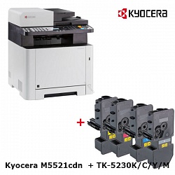Комплект МФУ Kyocera ECOSYS M5521cdn + Тонер Kyocera TK-5230C/K/M/Y