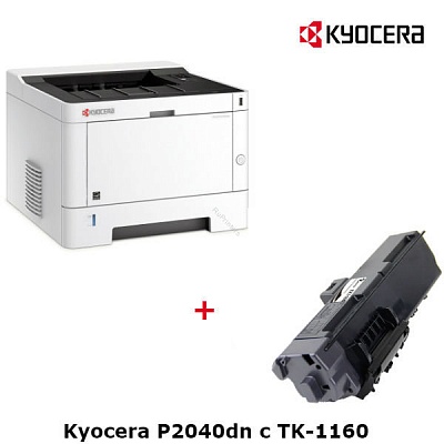 Комплект Принтер Kyocera ECOSYS P2040dn + Тонер Kyocera TK-1160 черный