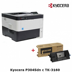 Комплект Принтер Kyocera ECOSYS P3045dn + Тонер Kyocera TK-3160 черный