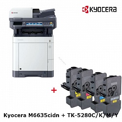 Комплект МФУ Kyocera ECOSYS M6635cidn + Тонер Kyocera TK-5280C/K/M/Y